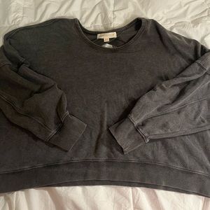 Love Stitch Grey Open Circle Back Sweater